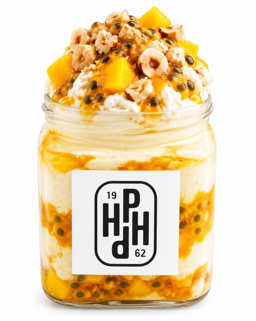 Verrine glacée - Noisette, mangue et passion